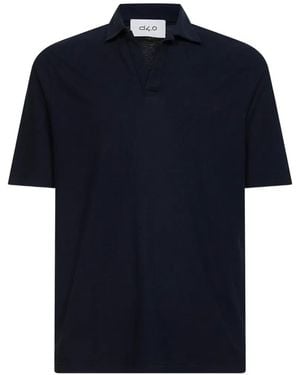 D4.0 V-Neck Collared T-Shirt - Blue