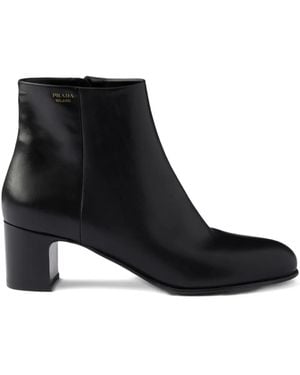 Prada Leather Ankle Boots 55 - Black