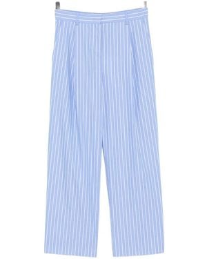 KARL LAGERFELD Striped Pleated Trousers - Blue