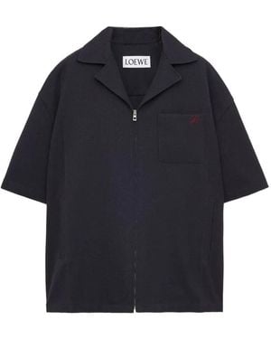Loewe Logo-Embroidered Shirt - Blue