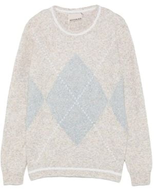 Pennyblack Argyle-Pattern Sweater - White