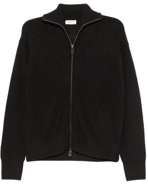 Paolo Pecora Ribbed-Knit Zip-Up Sweater - Black
