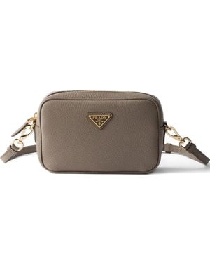 Prada レザーショルダーバッグ - ブラウン