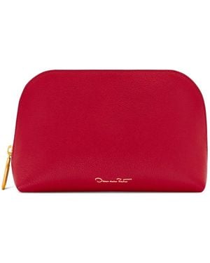 Oscar de la Renta Medium Make-Up Tas Met Rits - Rood