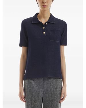 CRUSH Collection Chest-Pocket Polo Top - Blue