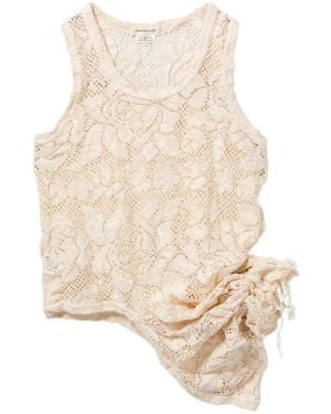 Comme des Garçons Floral-Embroidered Vest - White