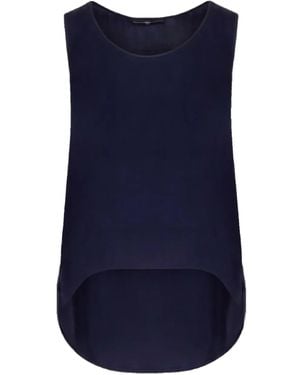 High Haut À Design Sans Manches - Bleu