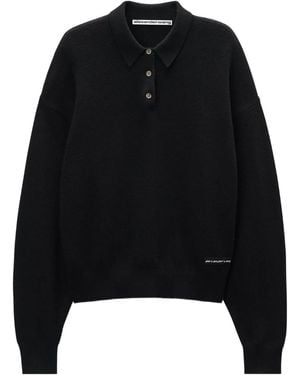 Alexander Wang Poloshirt mit Logo-Patch - Schwarz