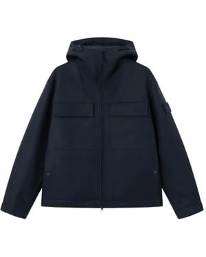 Stone Island 4100026 Panno Lana Nylon_S.I. Ghost Jacket - Blue