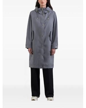 Moorer Molly Hooded Gabardine Coat - Blue
