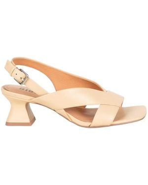 Bibi Lou Crossover-Strap Slingback Sandals - Natural