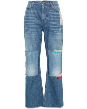 Marni Mohair-Detail Straight-Leg Jeans - Blue