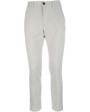 Cruna Corduroy Button-Fastening Trousers - Grey