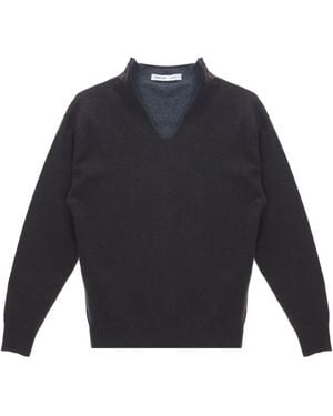 Carven V-Neck Cashmere Jumper - Blue