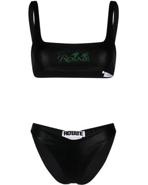 ROTATE BIRGER CHRISTENSEN Sunday Metallic Two-Piece Bikini - Black
