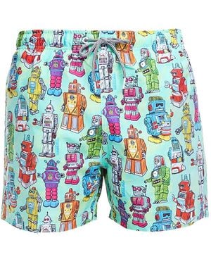 Boardies Robot-Print Swim Shorts - Blue