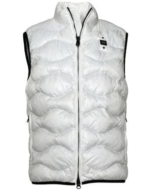 Blauer Textured Zip Gilet - Grey