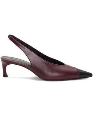 ROTATE BIRGER CHRISTENSEN Slingback Leather Court Shoes - Brown