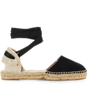 Manebí Espadrilles Mit Schnürung - Schwarz