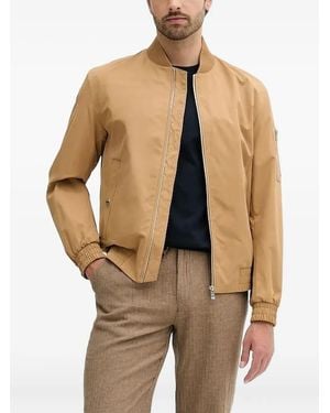 BOSS Bomber Denim Con Logo Ricamato - Marrone