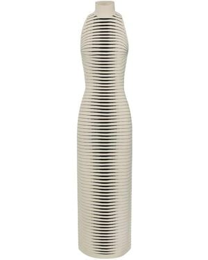 Elisabetta Franchi Zebra-Jacquard Maxi Dress - White