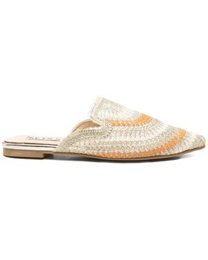 Keys Pointed Woven Sandals - White