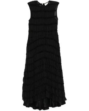 Song For The Mute Ruffled Midi Dress (Set Of Two) - Black