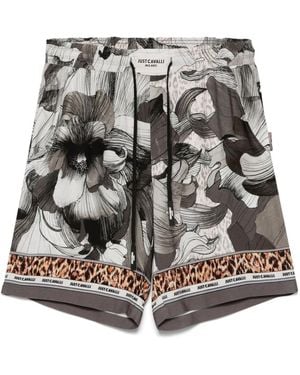 Just Cavalli Floral-Print Shorts - Grey