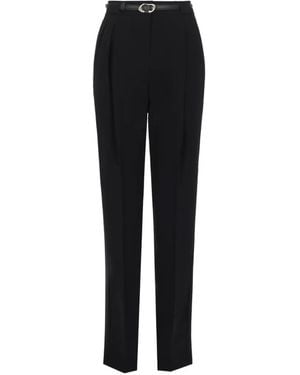 Max Mara Belted Pleated Trousers - Black