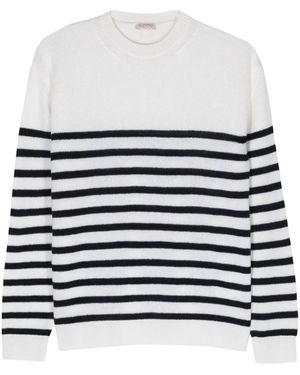 Valentino Garavani Striped Cashmere Jumper - Bianco