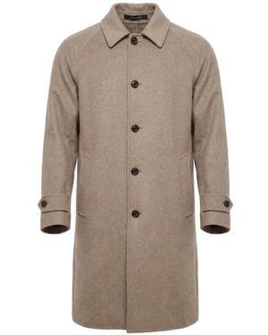 Montecore Raglan-Sleeve Button-Up Coat - Natural
