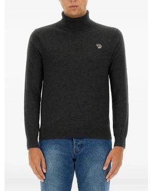 Paul Smith Zebra Turtleneck Jumper - Black