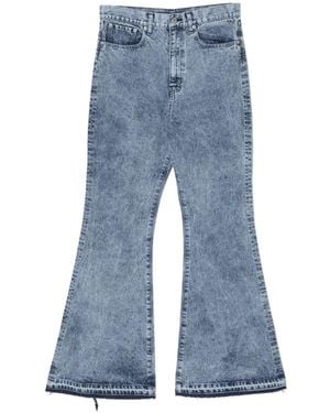 Junya Watanabe Frayed-Hem Jeans - Blue