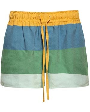 Marrakshi Life Striped Drawstring Shorts - Blue