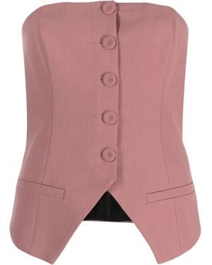 Erika Cavallini Semi Couture Slim-Cut Bandeau-Style Waistcoat - Pink