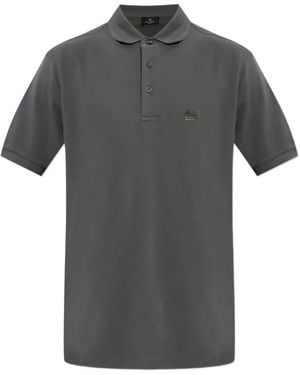 Etro Embroidered-Logo Polo Shirt - Grey