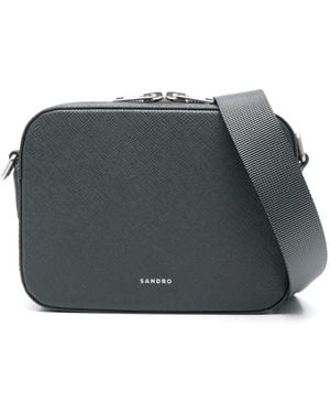 Sandro Small Logo-Detail Messenger Bag - Grey