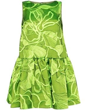 Amsale Abito A Fiori Jacquard - Verde