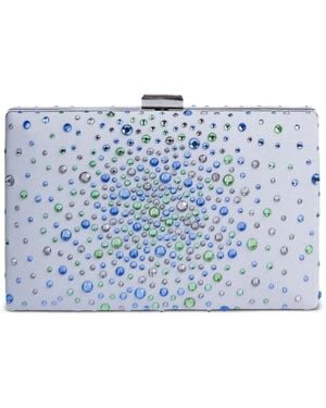 Gemy Maalouf Rhinestone-Embellished Clutch Bag - Blue