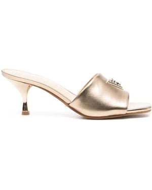 Guess Logo-Plaque Sandals - Natural