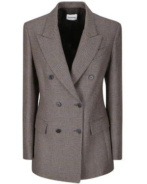 P.A.R.O.S.H. Checked Double-Breasted Jacket - Gray