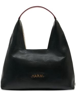 Marni Mini Leather Shoulder Bag - Black