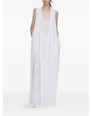 ili node Theron Draped-Detail Maxi Dress - White