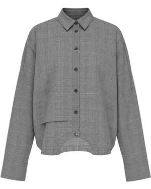 Enfold Symmetry Cropped Shirt - Grey