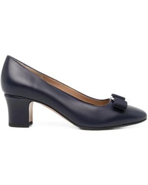 Ferragamo 50Mm New Vara Court Shoes - Blue
