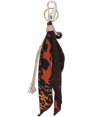 Bimba Y Lola Patchwork Scarf Key Ring - White