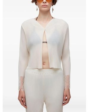 Osklen Plisse Open-Front Blouse - White