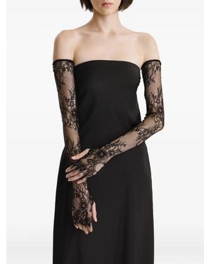 2310 STUDIO Floral-Lace Gloves - Black