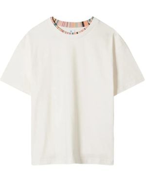 Paul Smith T-Shirt mit gestreiften Details - Weiß