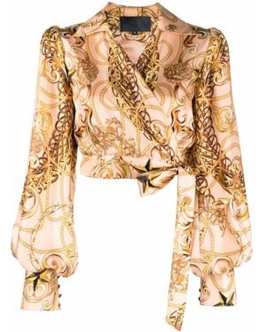 Philipp Plein New-Baroque Wrap Silk Blouse - Multicolour